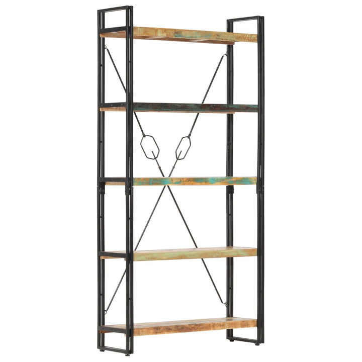 Bibliothèque 5 Niveaux 90X30X Bois Solide De Récupération Marron