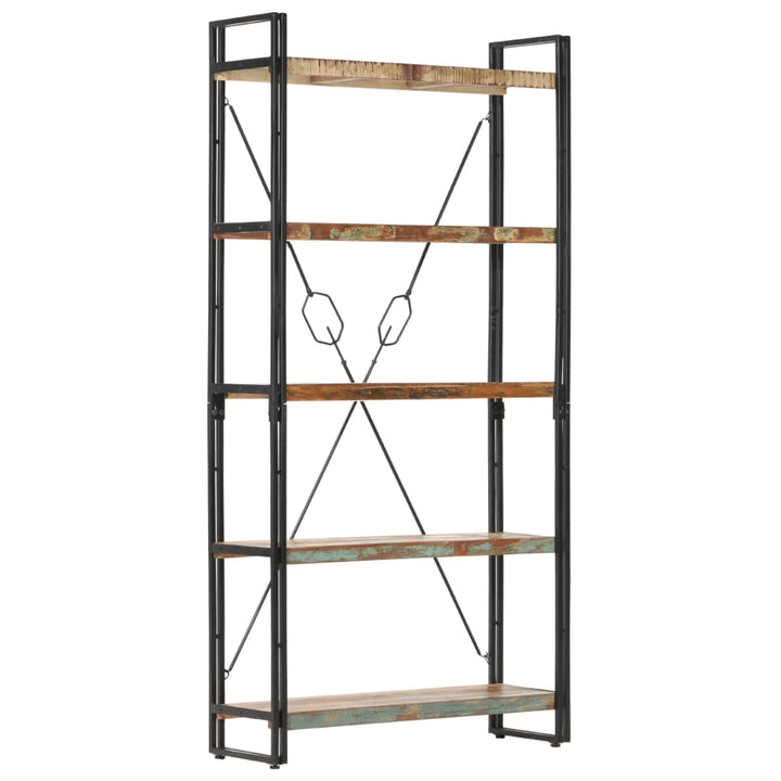 Bibliothèque 5 Niveaux 90X30X Bois Solide De Récupération Marron