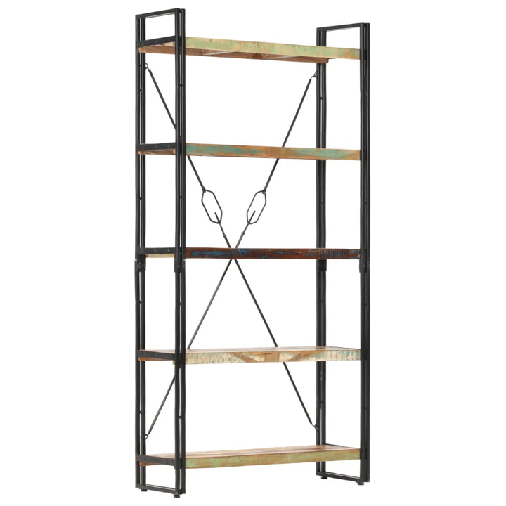 Bibliothèque 5 Niveaux 90X30X Bois Solide De Récupération Marron