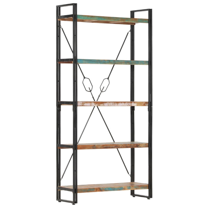 Bibliothèque 5 Niveaux 90X30X Bois Solide De Récupération Marron