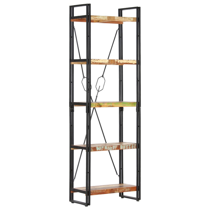 Bibliothèque 5 Niveaux 90X30X Bois Solide De Récupération Marron