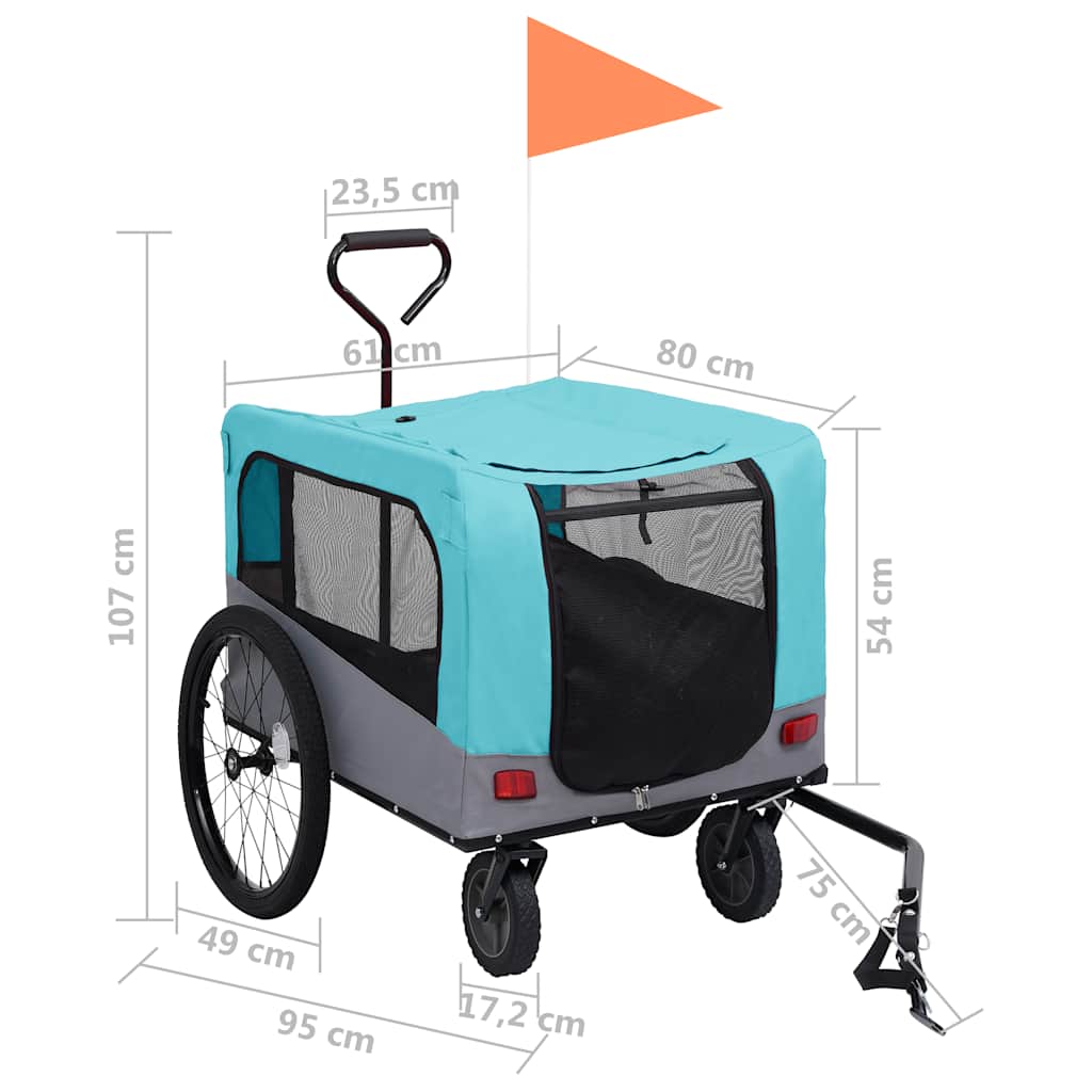 Remorque De Vélo Pour Chiens Et Poussette 2-En-1