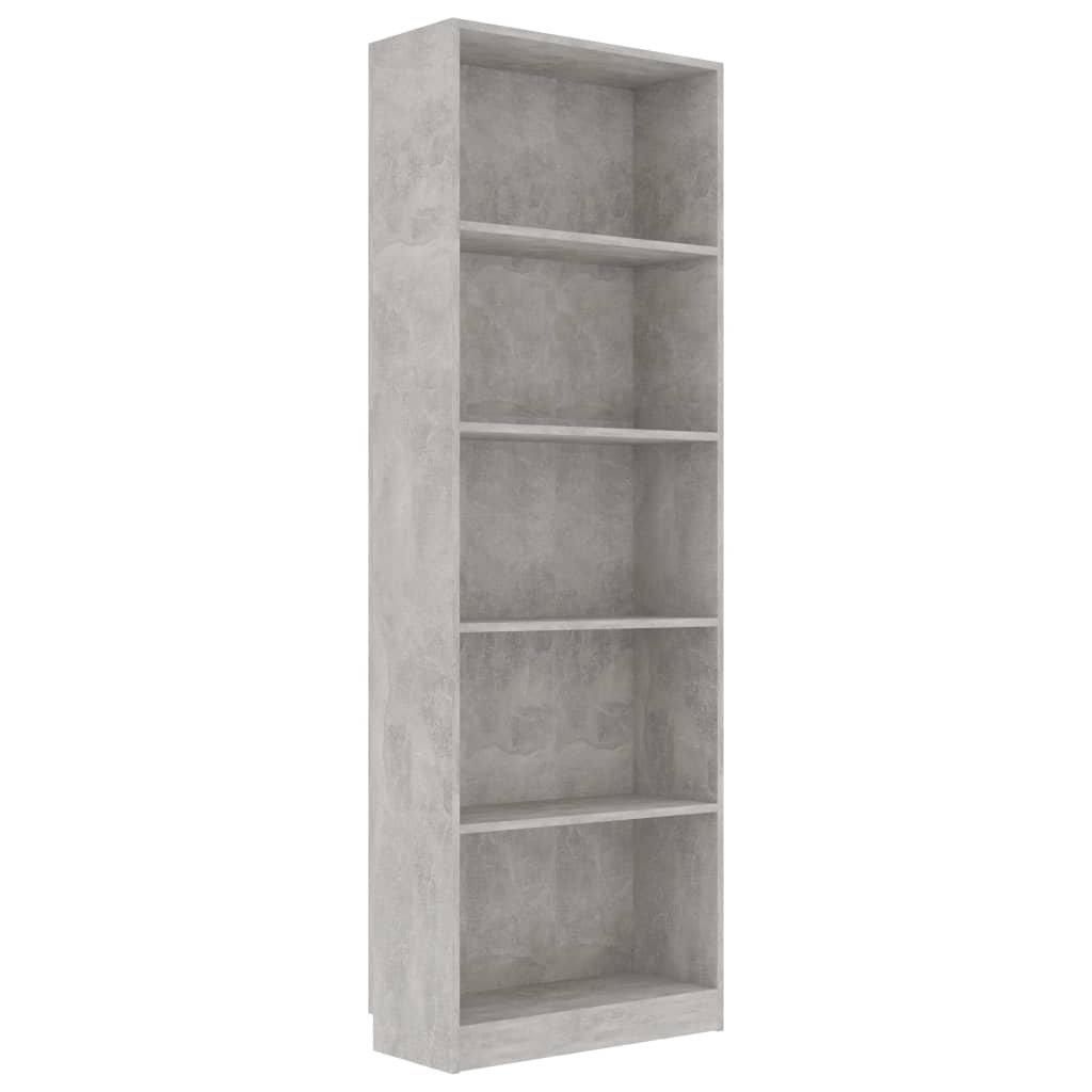 Bibliothèque À 5 Niveaux 60X24X175Cm Bois Ingénierie