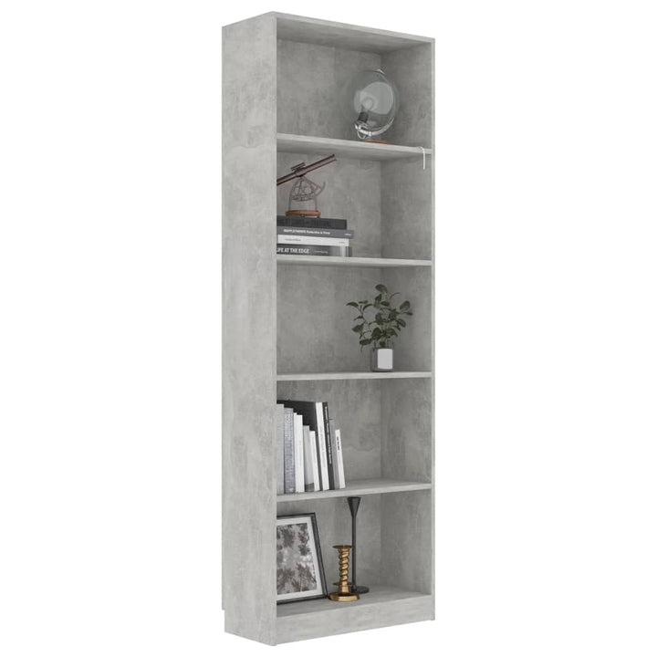 Bibliothèque À 5 Niveaux 60X24X175Cm Bois Ingénierie