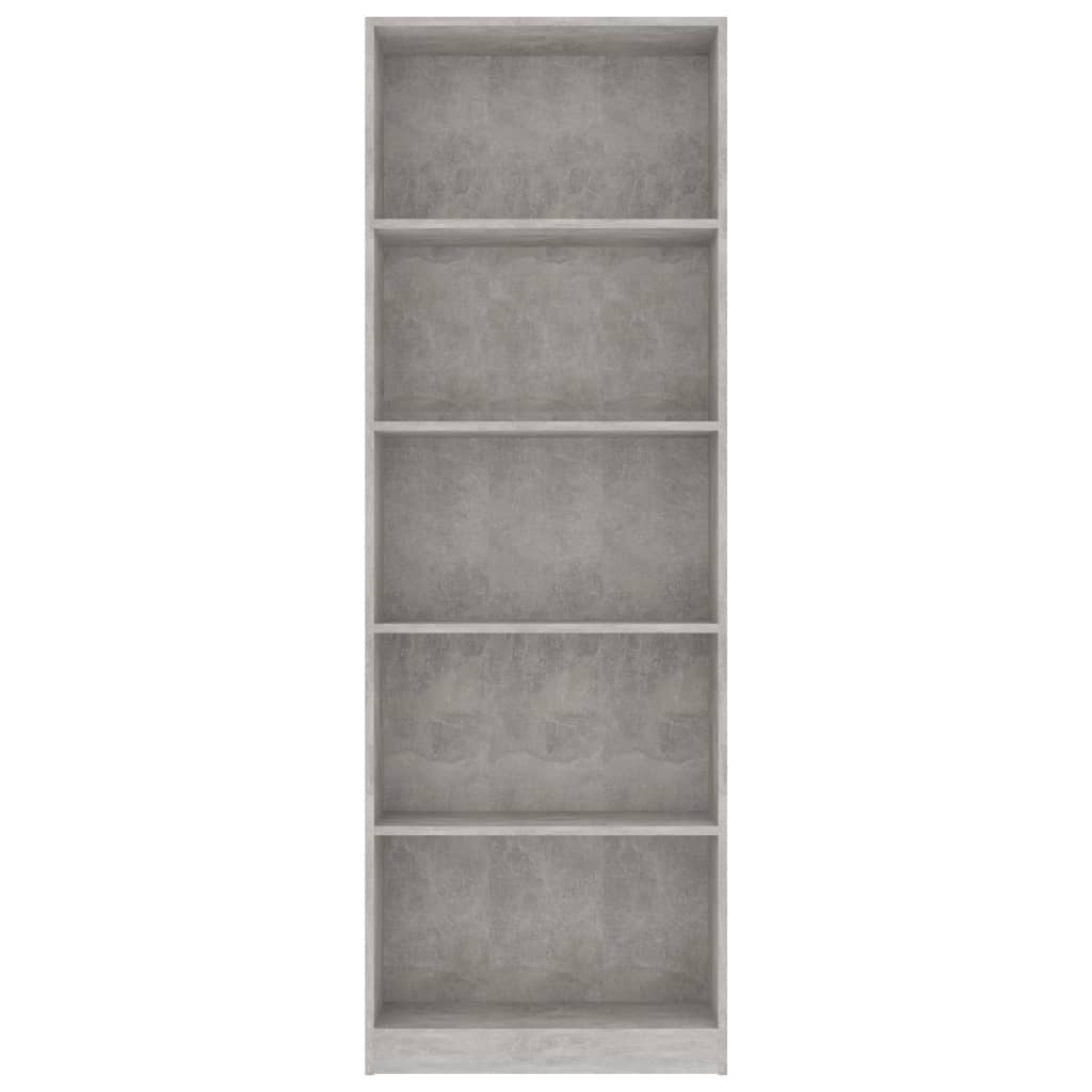Bibliothèque À 5 Niveaux 60X24X175Cm Bois Ingénierie