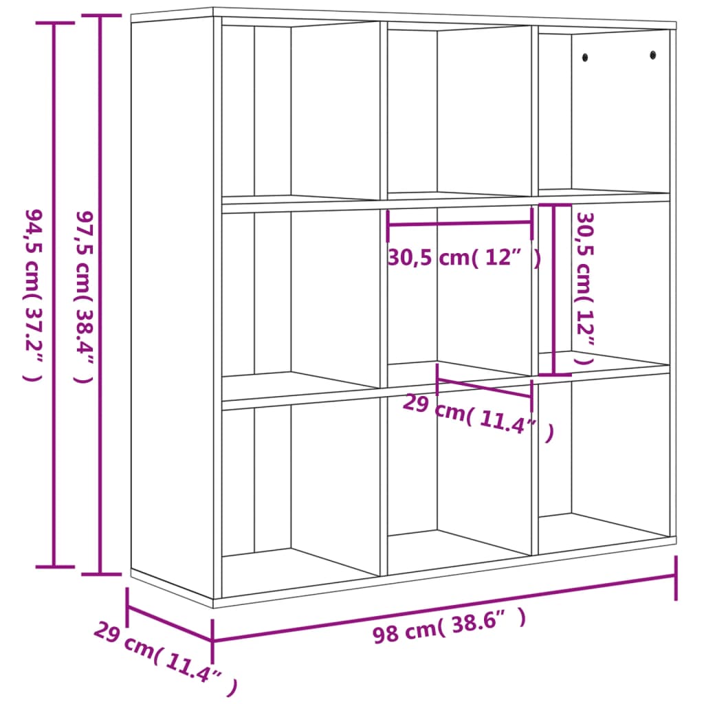 Bibliothèque 98X29X97,5 Cm Bois D'ingénierie