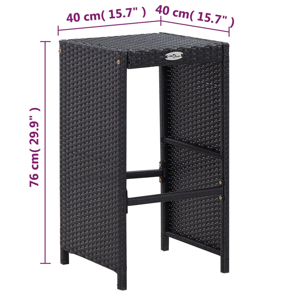Ensemble De Bar De Jardin 7 Pcs Avec Coussins Poly Rotin