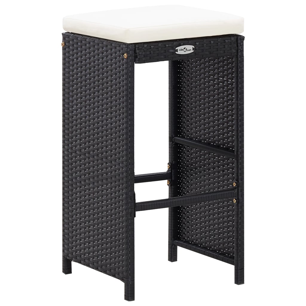 Ensemble De Bar De Jardin 7 Pcs Avec Coussins Poly Rotin
