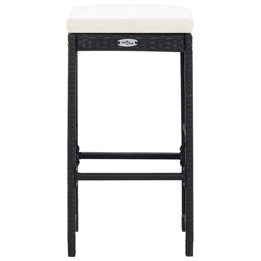 Ensemble De Bar De Jardin 7 Pcs Avec Coussins Poly Rotin