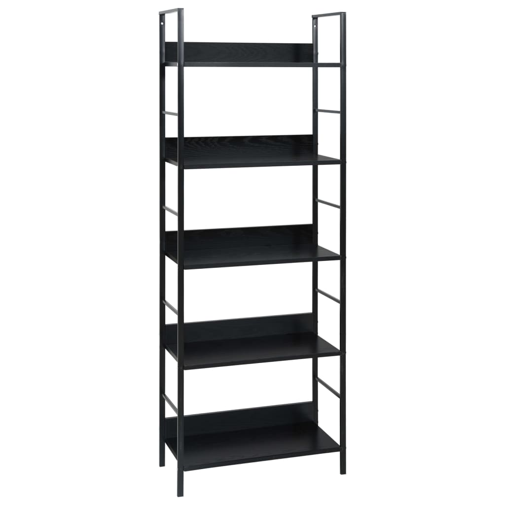 Bibliothèque À 5 Niveaux Noir 60X27,6X158,5Cm Bois D'ingénierie