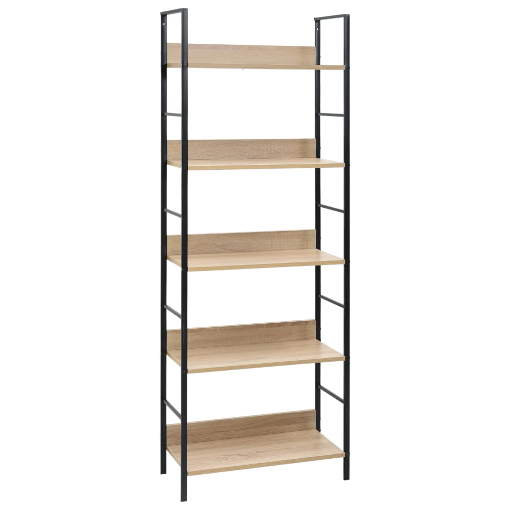 Bibliothèque À 5 Niveaux Noir 60X27,6X158,5Cm Bois D'ingénierie