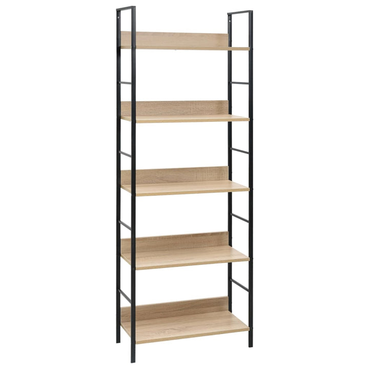 Bibliothèque À 5 Niveaux Noir 60X27,6X158,5Cm Bois D'ingénierie