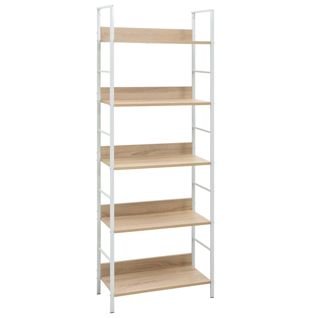 Bibliothèque À 5 Niveaux Noir 60X27,6X158,5Cm Bois D'ingénierie