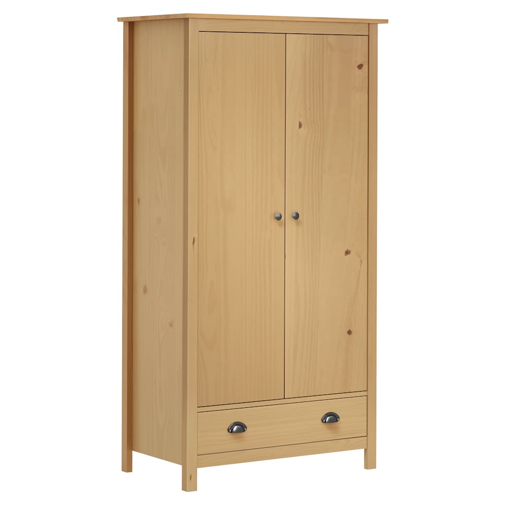 Garde-Robe À 2 Portes Hill 89X50X170 Cm Bois De Pin Solide