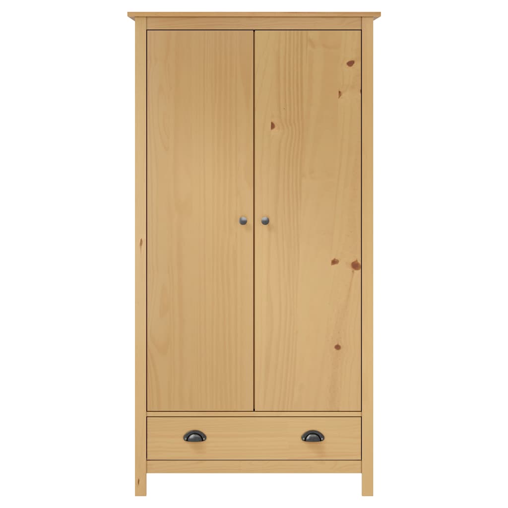 Garde-Robe À 2 Portes Hill 89X50X170 Cm Bois De Pin Solide