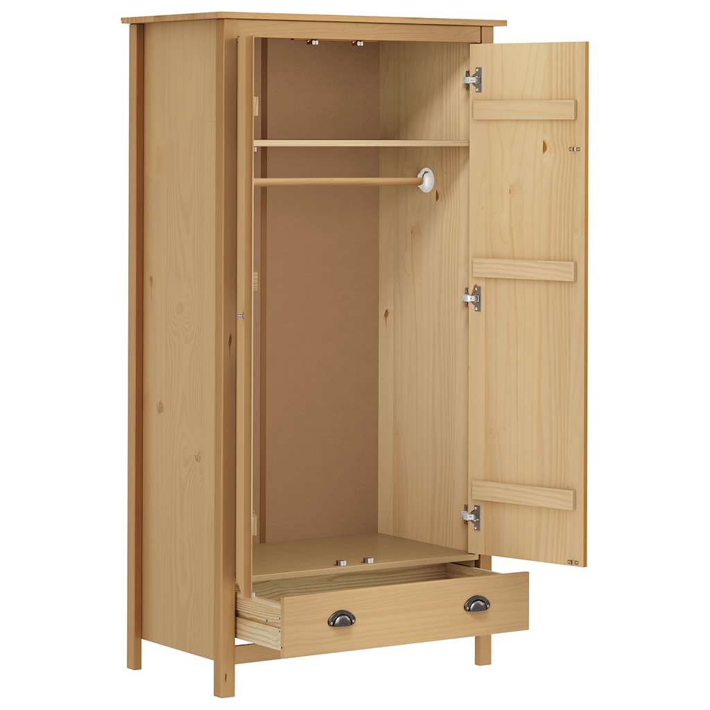 Garde-Robe À 2 Portes Hill 89X50X170 Cm Bois De Pin Solide