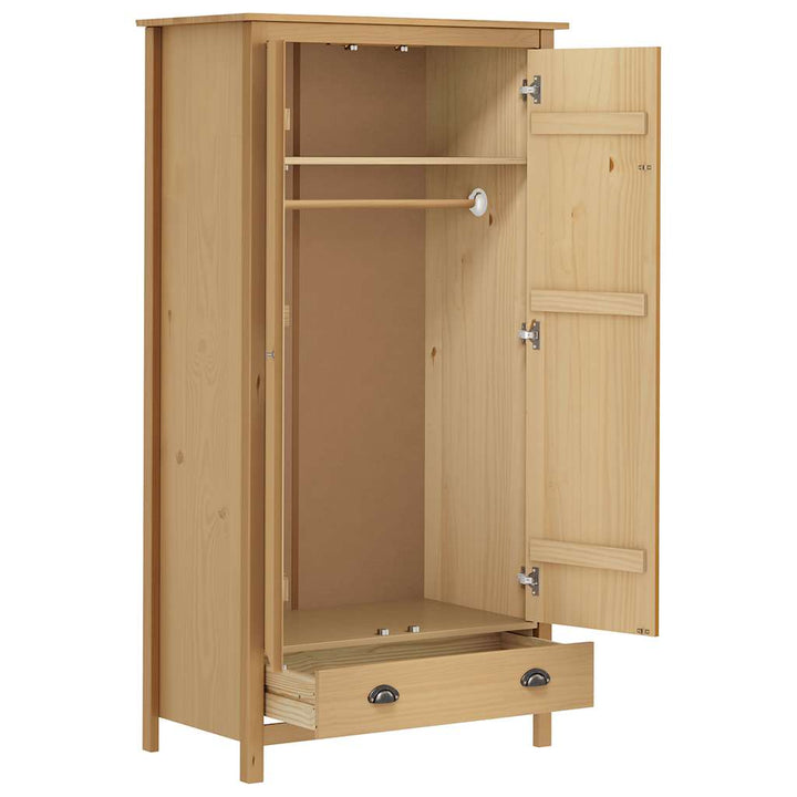 Garde-Robe À 2 Portes Hill 89X50X170 Cm Bois De Pin Solide