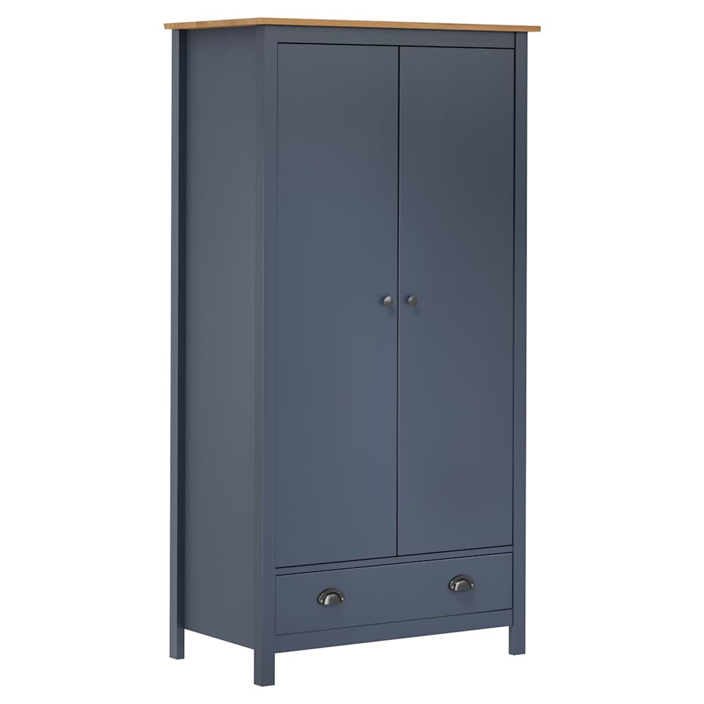 Garde-Robe À 2 Portes Hill 89X50X170 Cm Bois De Pin Solide