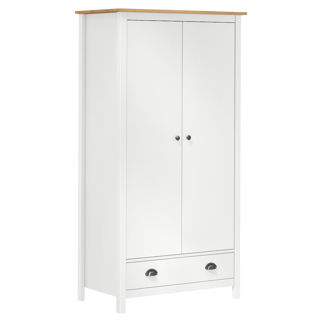 Garde-Robe À 2 Portes Hill 89X50X170 Cm Bois De Pin Solide