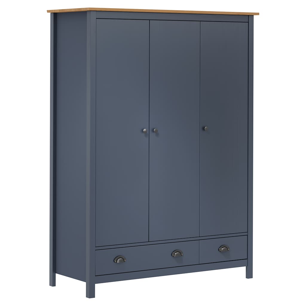 Garde-Robe À 3 Portes Hill 127X50X170 Cm Pin Solide
