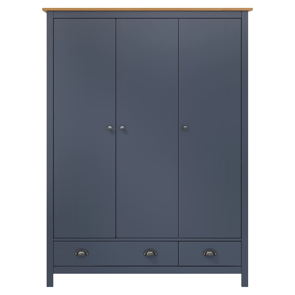 Garde-Robe À 3 Portes Hill 127X50X170 Cm Pin Solide