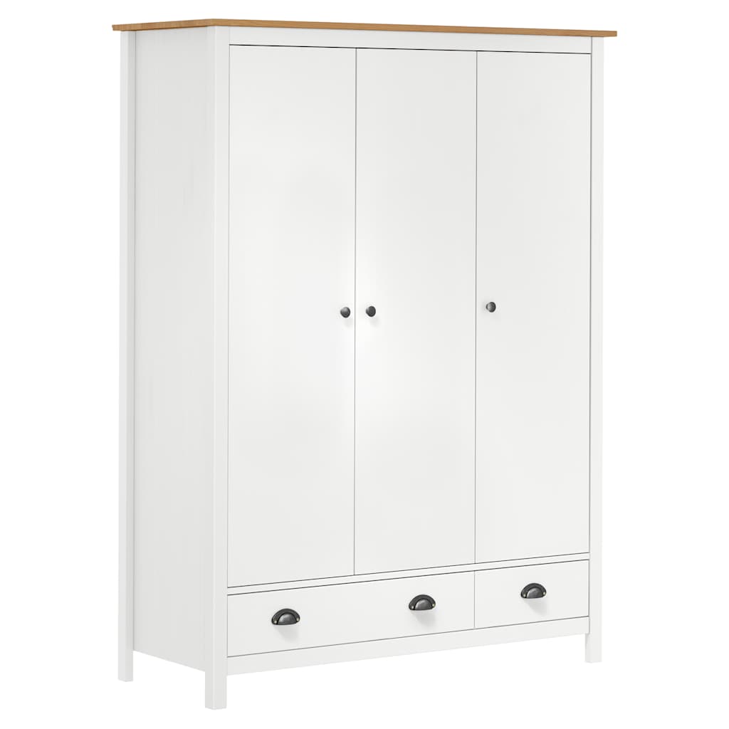 Garde-Robe À 3 Portes Hill 127X50X170 Cm Pin Solide
