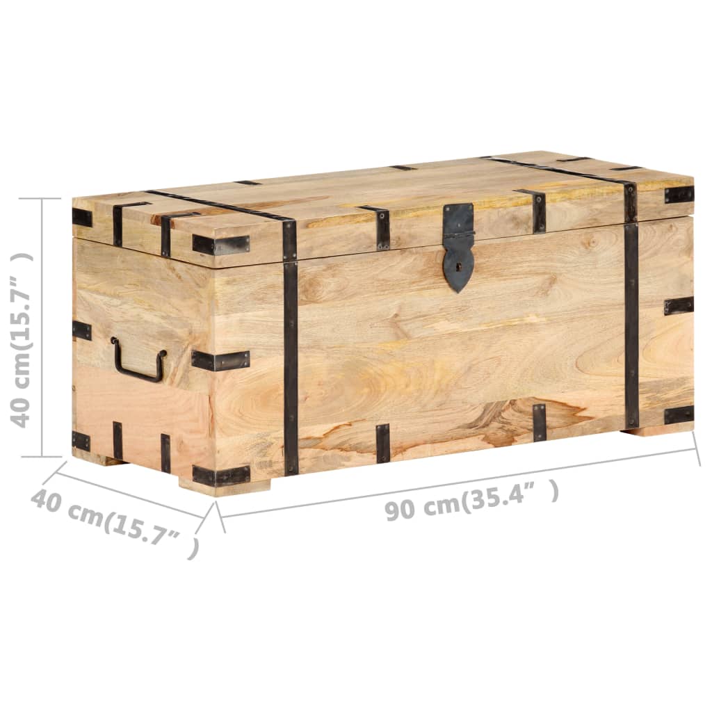 Coffre 90X40X40 Cm Bois Solide De Manguier