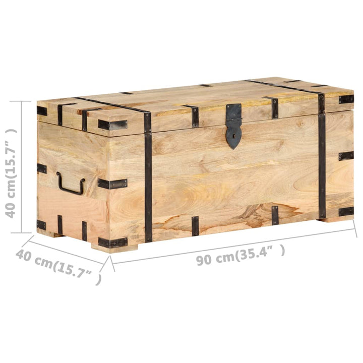 Coffre 90X40X40 Cm Bois Solide De Manguier