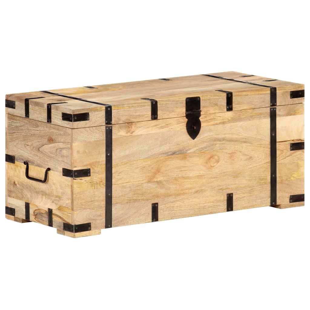 Coffre 90X40X40 Cm Bois Solide De Manguier