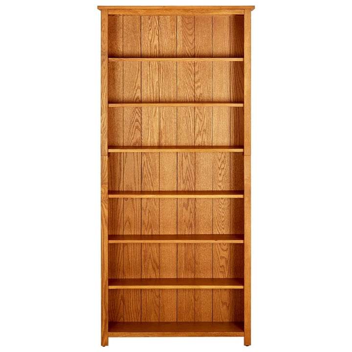 Bibliothèque À 7 Niveaux 90X22,5X200 Cm Bois De Chêne Massif