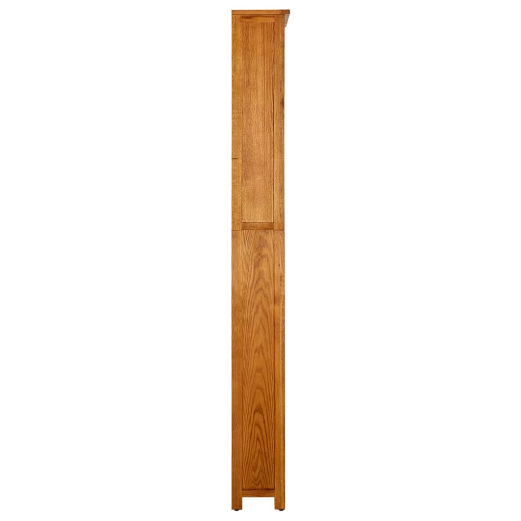 Bibliothèque À 7 Niveaux 90X22,5X200 Cm Bois De Chêne Massif