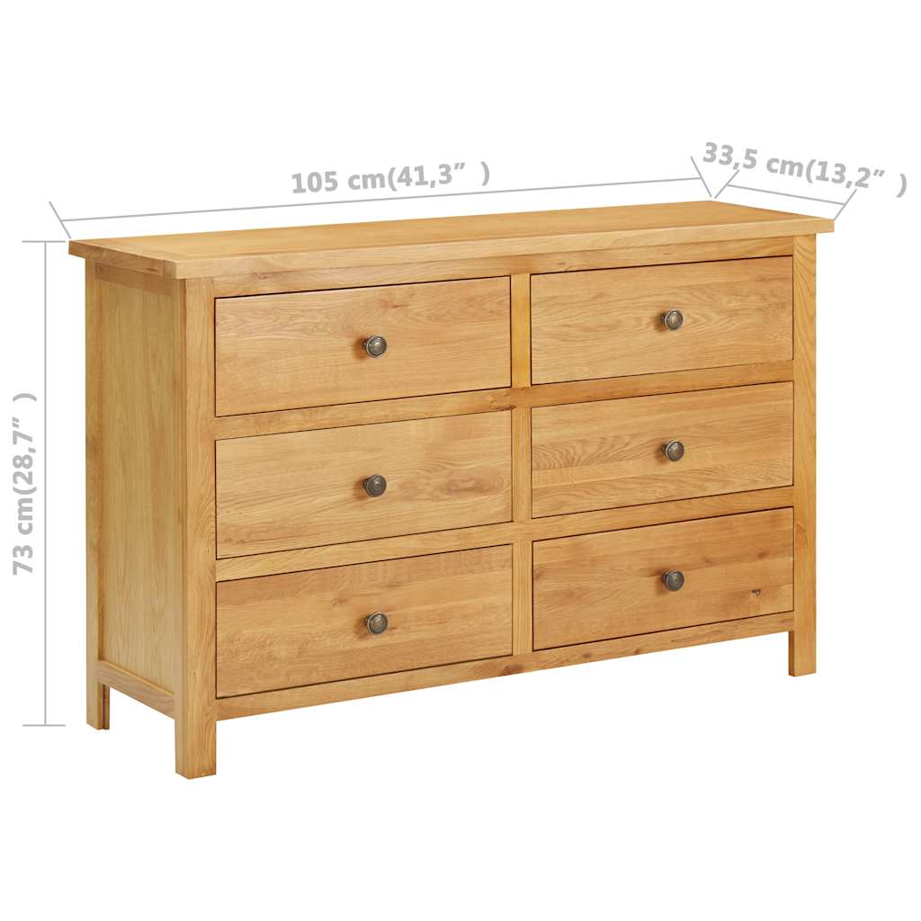 Commode 105X33,5X73 Cm Bois De Chêne Massif