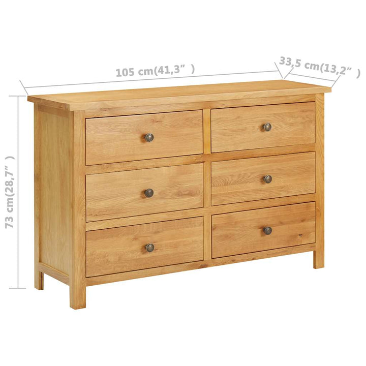 Commode 105X33,5X73 Cm Bois De Chêne Massif