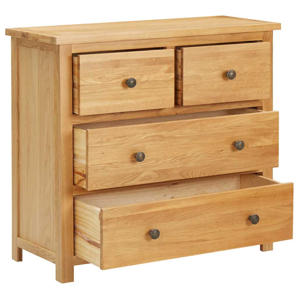 Commode 80X35X75 Cm Bois De Chêne Massif