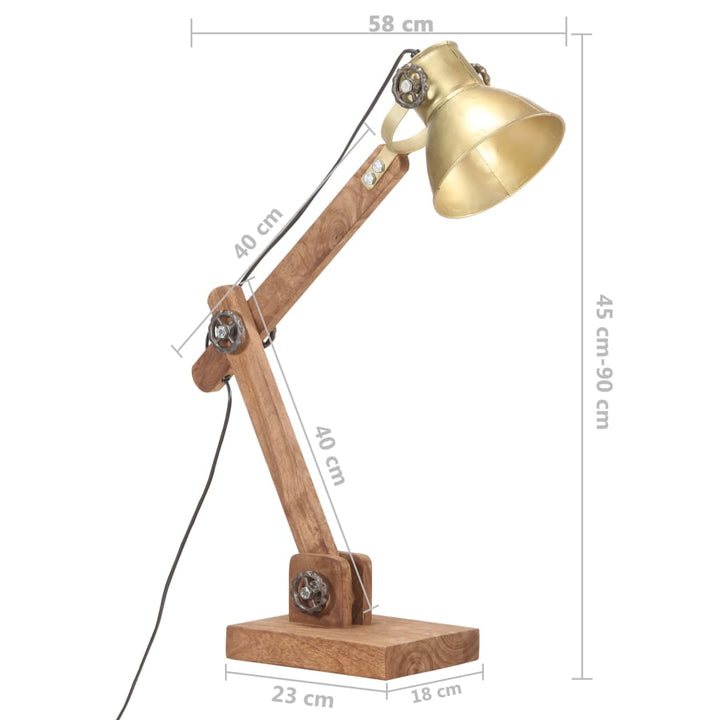Lampe De Bureau Industrielle Laiton Rond 58X18X90 Cm E27 Crème