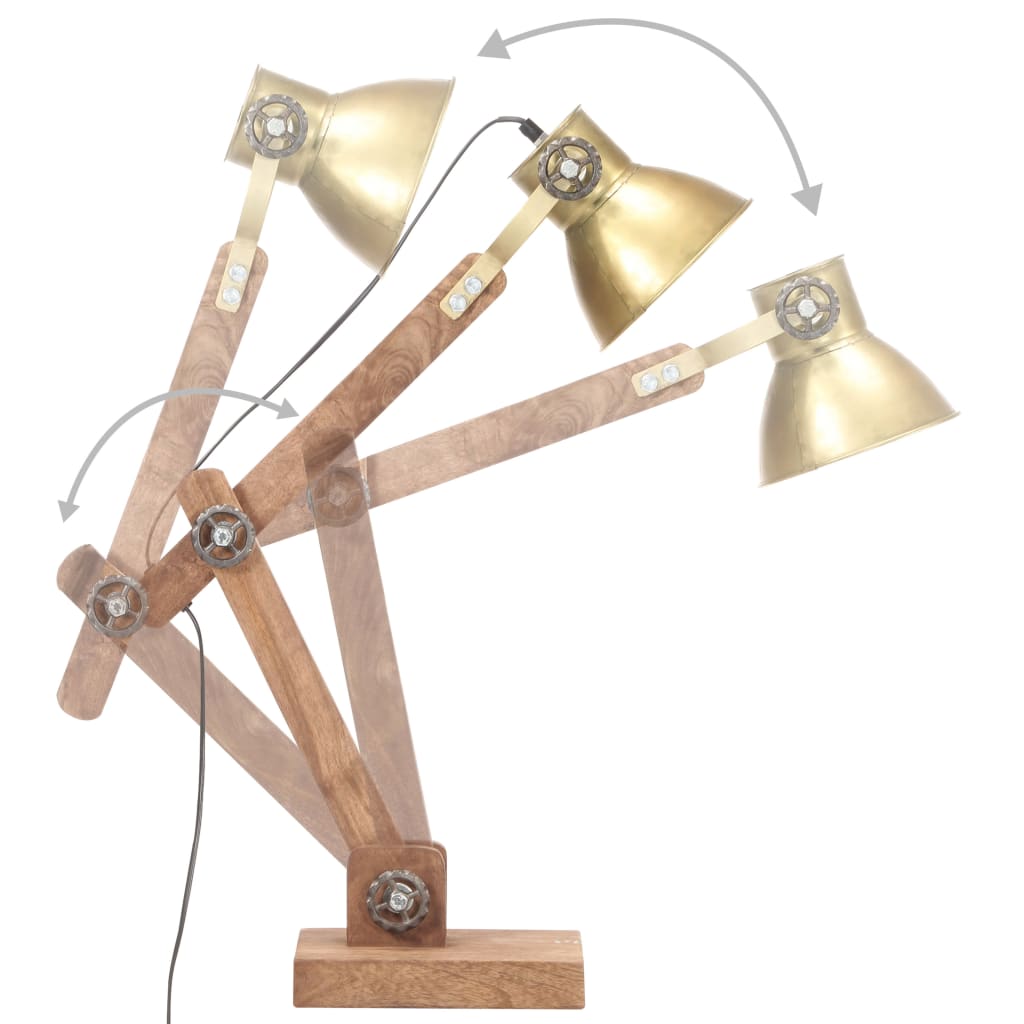 Lampe De Bureau Industrielle Laiton Rond 58X18X90 Cm E27 Crème