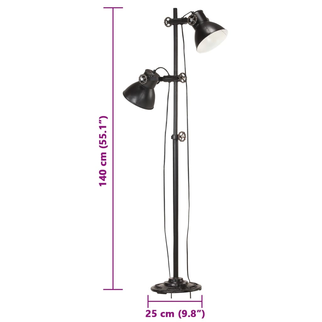 Lampadaire Avec 2 Abat-Jour E27 Fonte