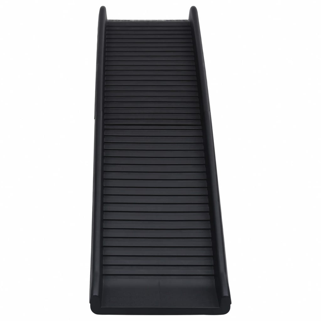 Rampe De Voiture Pliable Pour Chiens Noir 155,5X40X15,5 Cm