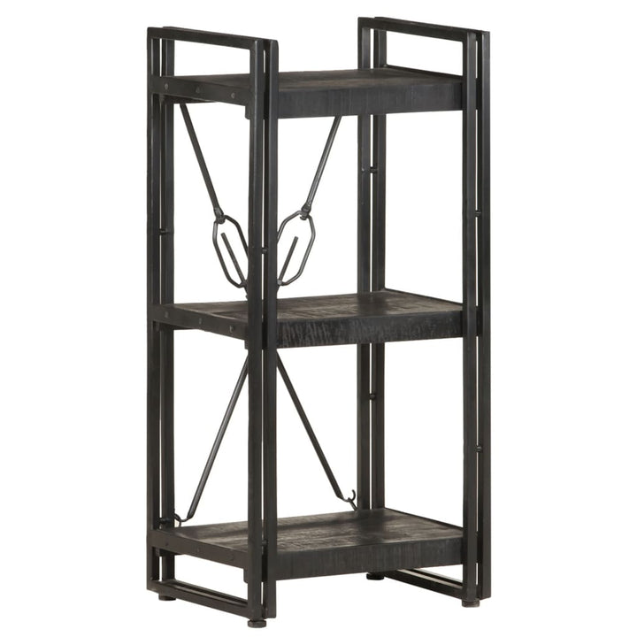 Bibliothèque À 3 Niveaux 40X30X Bois De Manguier Massif Noir