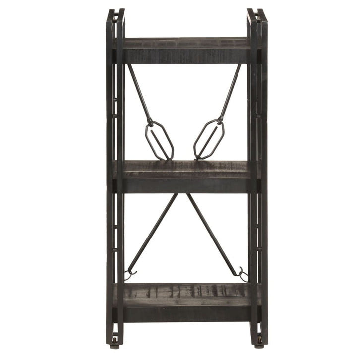 Bibliothèque À 3 Niveaux 40X30X Bois De Manguier Massif Noir