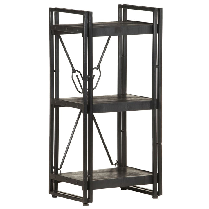 Bibliothèque À 3 Niveaux 40X30X Bois De Manguier Massif Noir