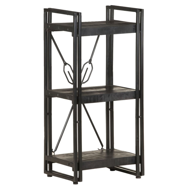 Bibliothèque À 3 Niveaux 40X30X Bois De Manguier Massif Noir