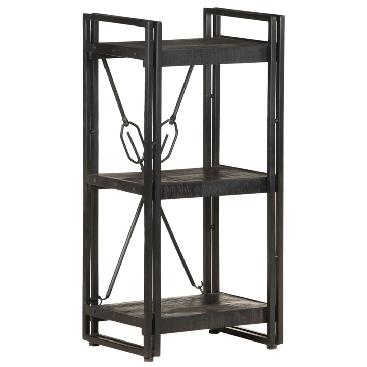 Bibliothèque À 3 Niveaux 40X30X Bois De Manguier Massif Noir