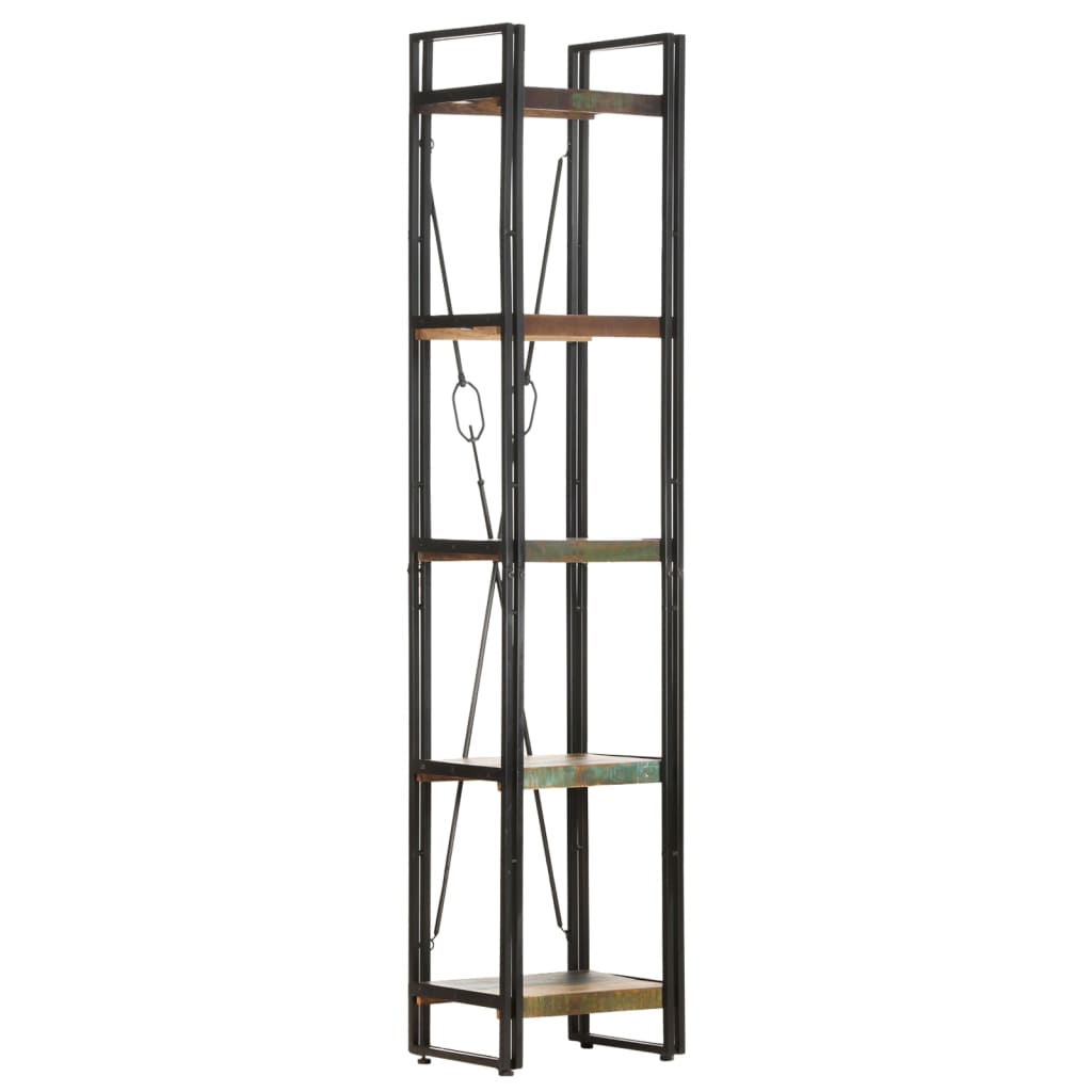 Bibliothèque 5 Niveaux 90X30X Bois Solide De Récupération Marron