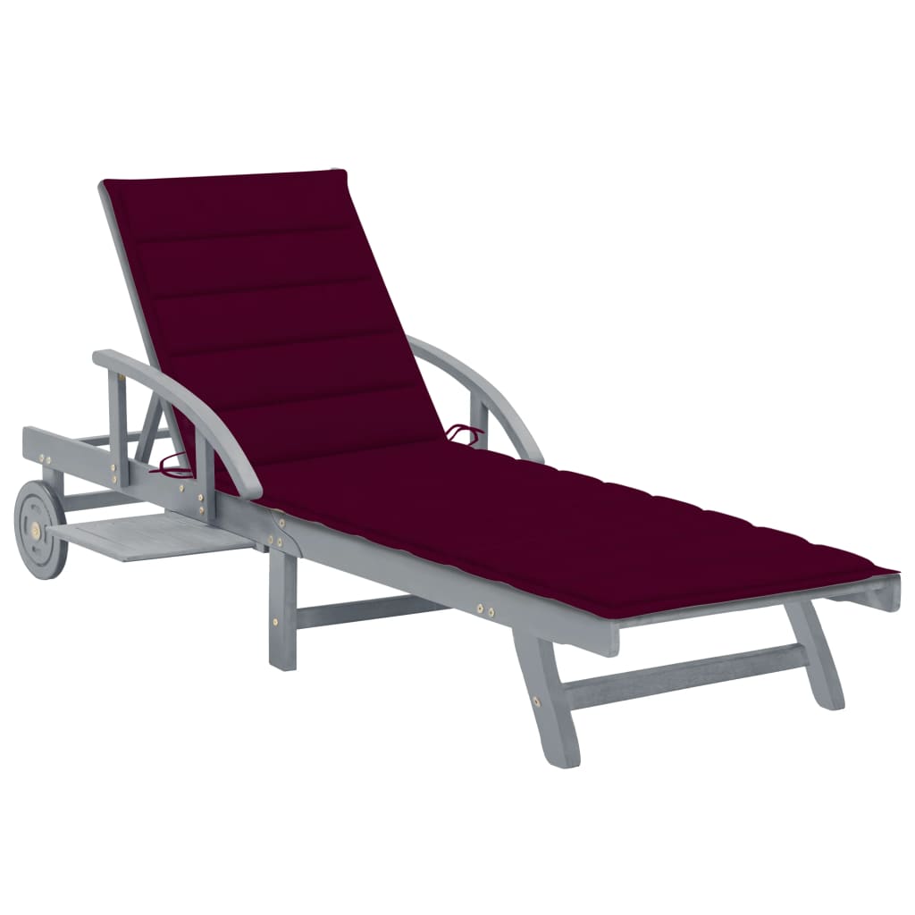 Chaise Longue De Jardin Avec Coussin Bois D'acacia Solide