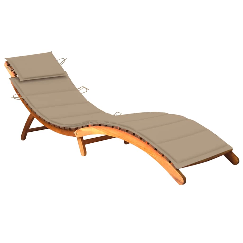 Chaise Longue De Jardin Avec Table Et Coussin Bois D'acacia