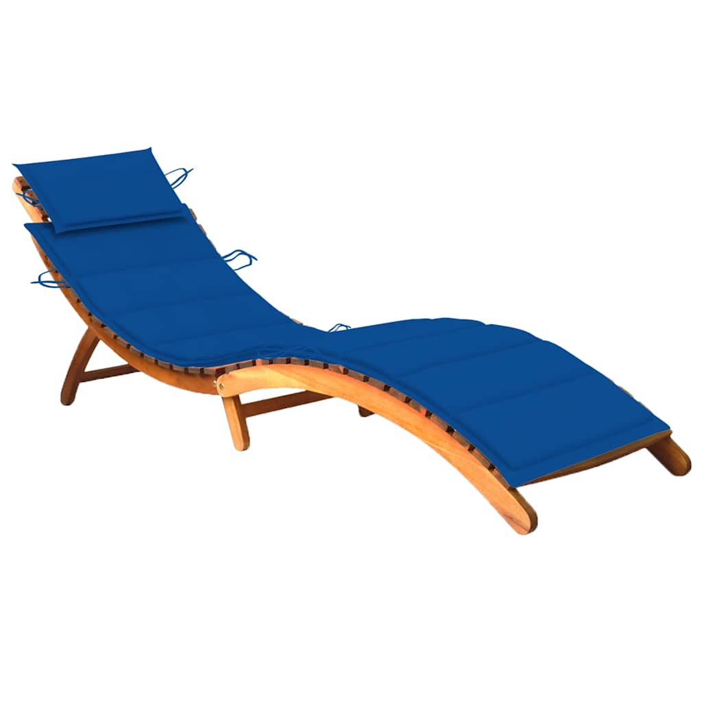 Chaise Longue De Jardin Avec Table Et Coussin Bois D'acacia