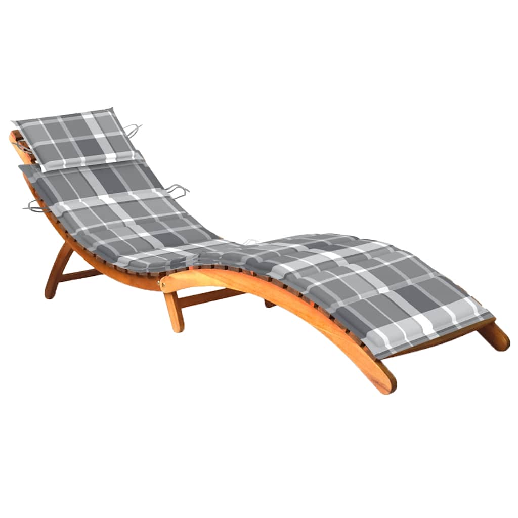 Chaise Longue De Jardin Avec Table Et Coussin Bois D'acacia