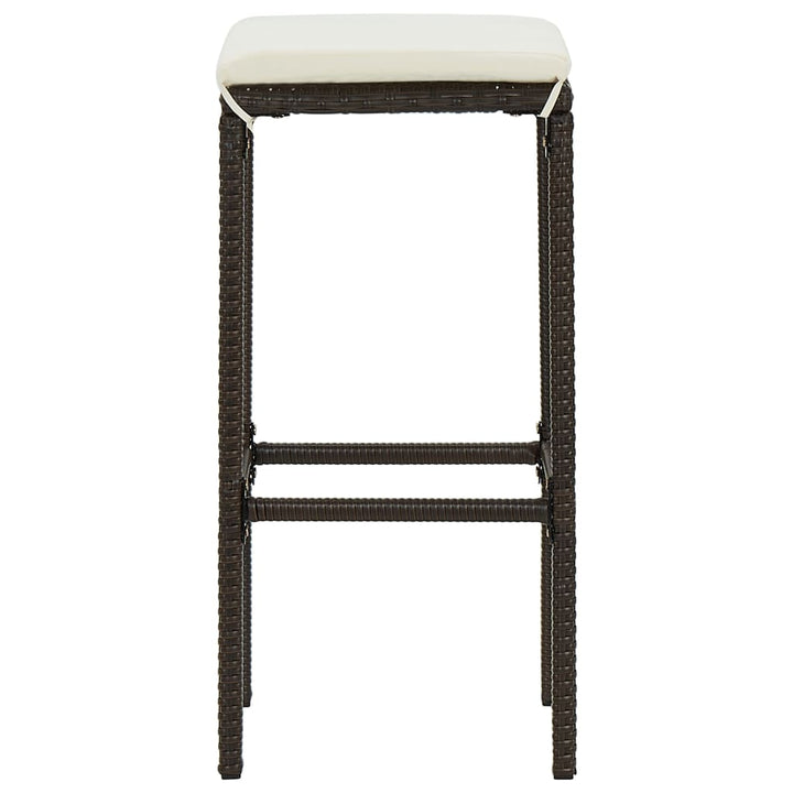 Ensemble De Bar De Jardin 3Pcs Coussins Résine Tressée