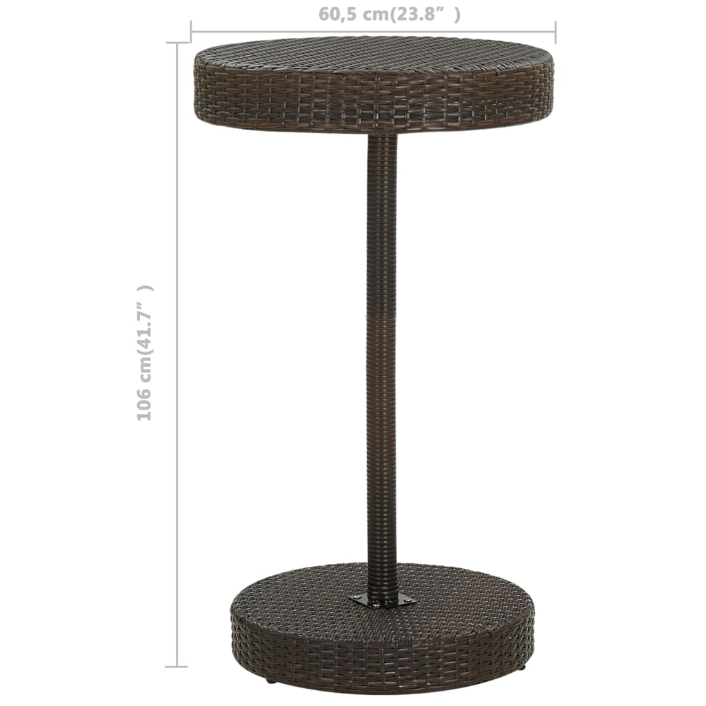 Ensemble De Bar De Jardin 3Pcs Coussins Résine Tressée